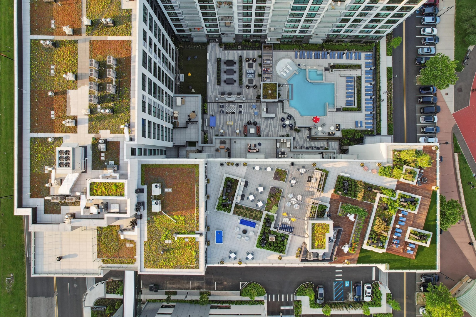 Aerial view of rooftop