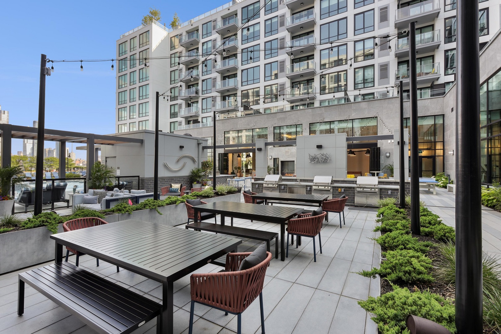 Outdoor dining and grills